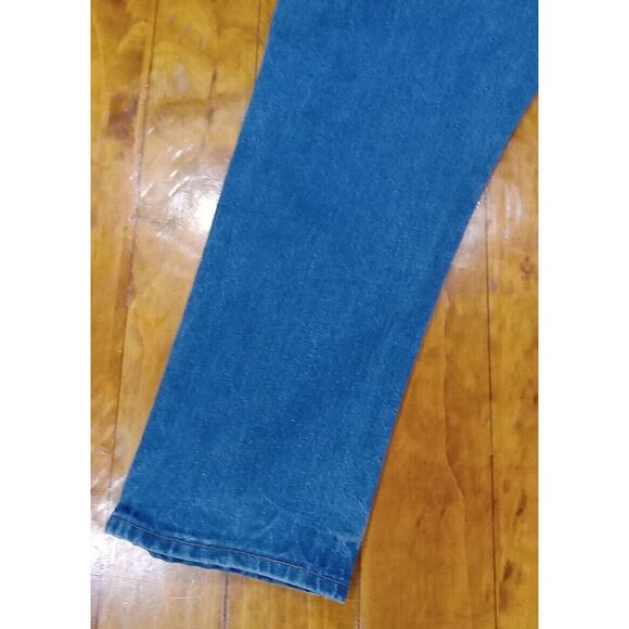 Wrangler Men Jeans Sz 36x32 Relaxed Fit Cotton Straight Leg Dark Wash Denim Blue - Picture 10 of 11